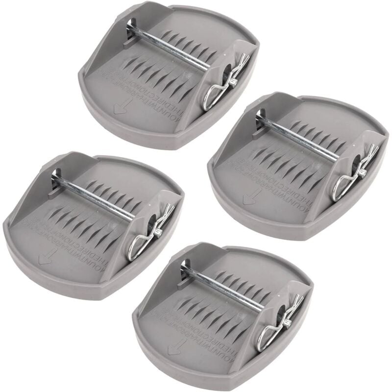4X Cale Support Pied de Vérin 178x140mm Broche Métal Patin Coupelle Caravane Camping-Car - Ej.life
