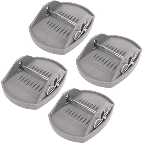 Ej.Life 4X Cale Support Pied de Vérin 178x140mm Broche Métal Patin Coupelle Caravane Camping-Car