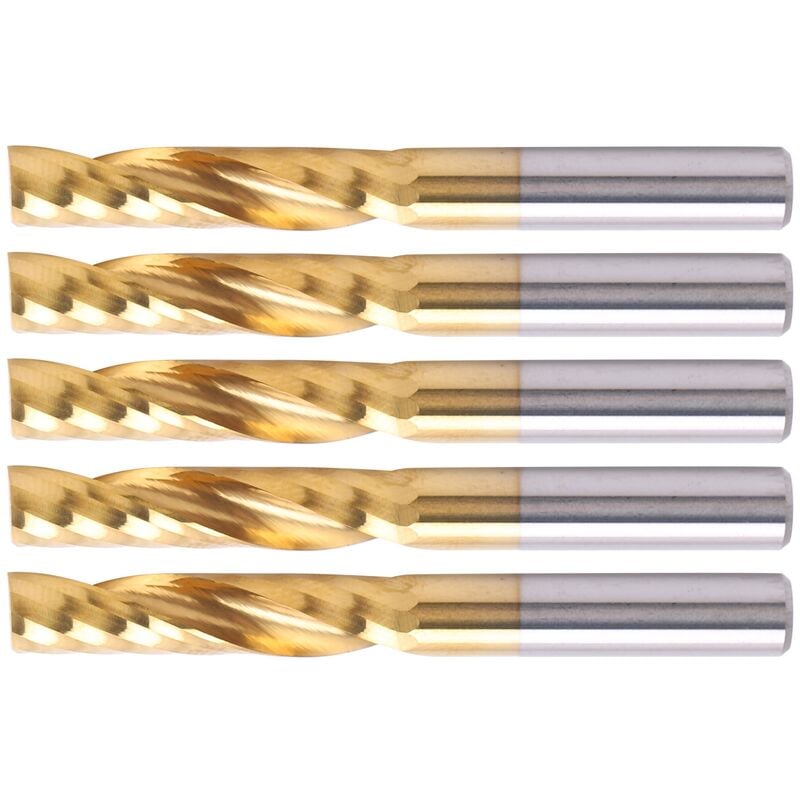 Ej.life - 5 Pièces 6X28X55mm Professionnel cnc Fraise en Bout Métal Spirale Routeur Peu Accessoire pour Aluminium Laiton Cuivre Autres Métaux Non