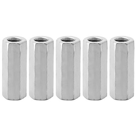 Ej.Life 5 pièces M12 vis zinc allongé écrou hexagonal vis fil bielle capuchon de connexion écrou de joint (M12  50 côté opposé 15)
