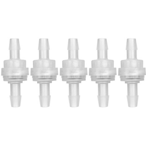 Ej.Life 5PCS Kunststoff-Rückschlagventil Rückschlagventil Fluorkautschuk Kunststoff-Rückschlagventil Wasser-Absperrventil Anti-Ozon zur Wasseraufbereitung(6mm),Ventilzubehör
