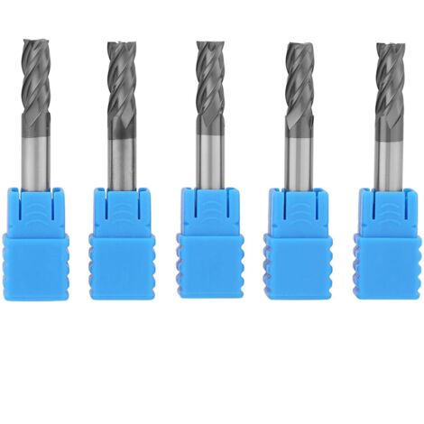 Ej.Life 5St Hartmetall Nutenfräser Fräser 4 Flöten CNC Rotary Grate Set Schaftfräser Hartmetallfräser 6mm Durchmesser x 50mm Länge A