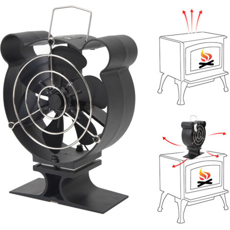 Ej.Life 6-Blatt-Wärmebetriebener Holzofenventilator, umweltfreundlich, Wärmezirkulation für Holz/Holzscheite/Kamin