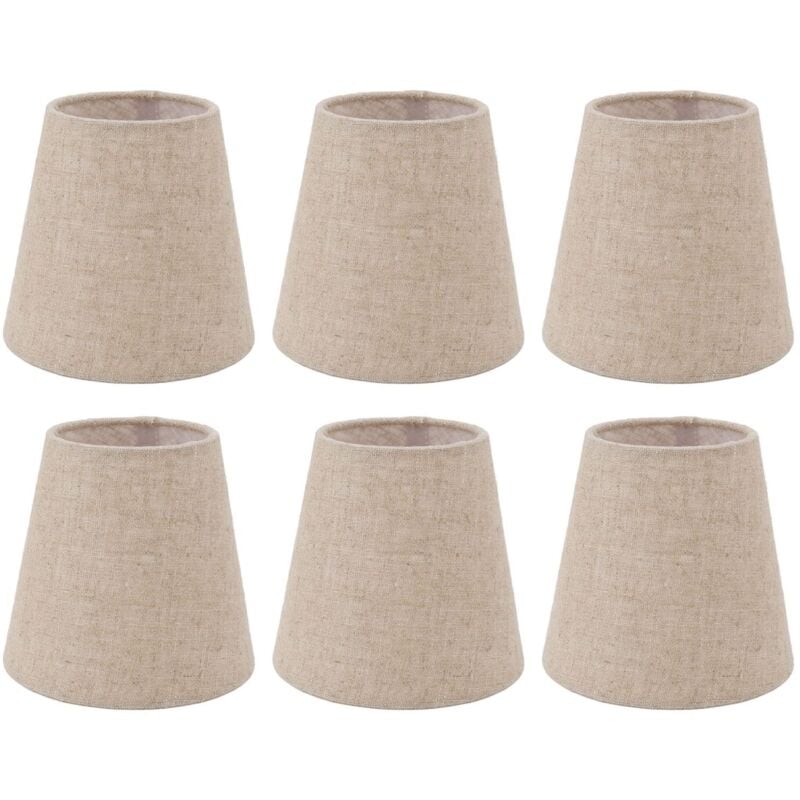 6 Pièces Petit Abat-jour, Abat-jour en Tissu de Lin à Tambour à Clipser, Résistant à L'usure, Bonne Transmission de la Lumière, Abat-jour pour Lampes