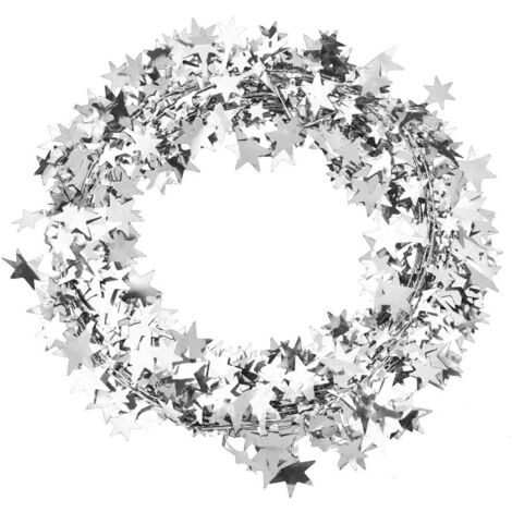 Ej.Life 7,5 m kleine Sterngirlande, Weihnachtsbaum, Hochzeitsparty-Dekoration, Kleidungszubehör (Silber)