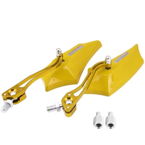 Ej.Life 8mm Universal Motorrad Roller Aluminiumlegierung Seite Rückspiegel 4 Farben(Golden)