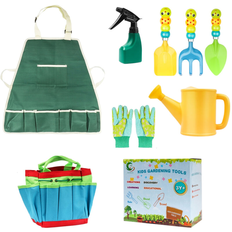 9 pièces outils de plantation de jardin pour enfants Kit d'outils de jardinage multifonctions Mini outils de jardinage cadeau pour les amoureux des