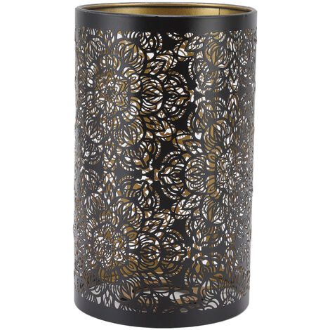 Ej.Life – Abat-jour cylindrique en fer forgé E27 E26 – Hauteur 20cm, largeur 12cm – Décoration moderne pour maison et hôtel
