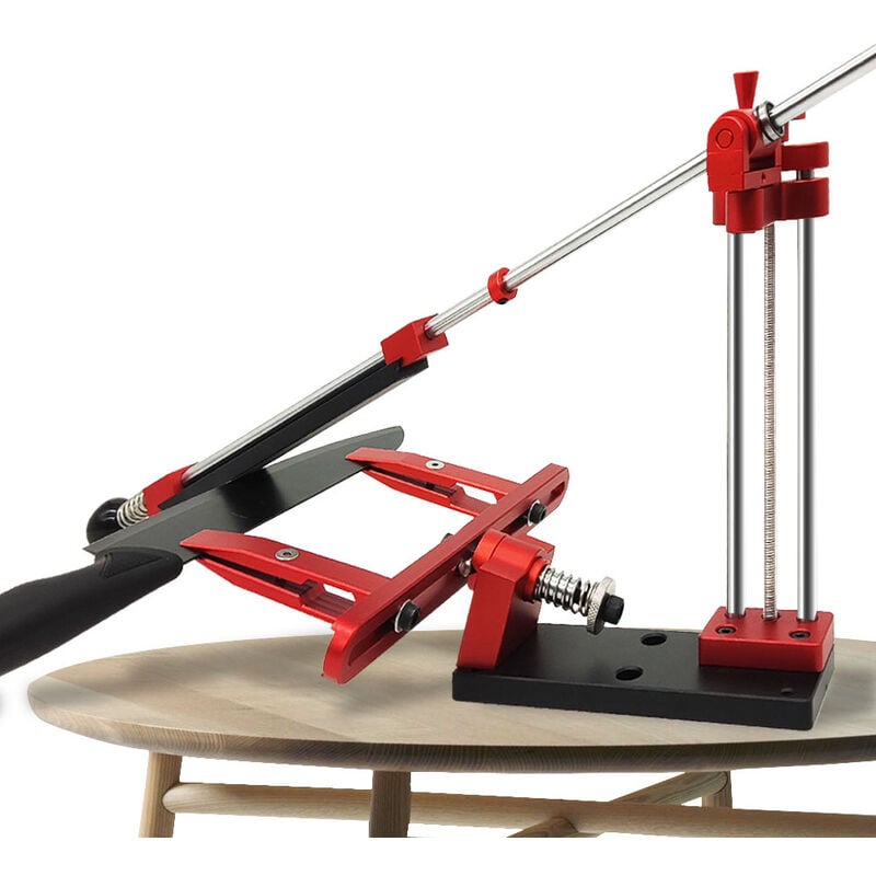 Ej.life - Aiguiseur Couteaux Manuel Pro, Affûteur de Couteaux à Angle Fixe Rotatif à 360°, Curseur et Fixation Précis Améliorés, Kit de Système