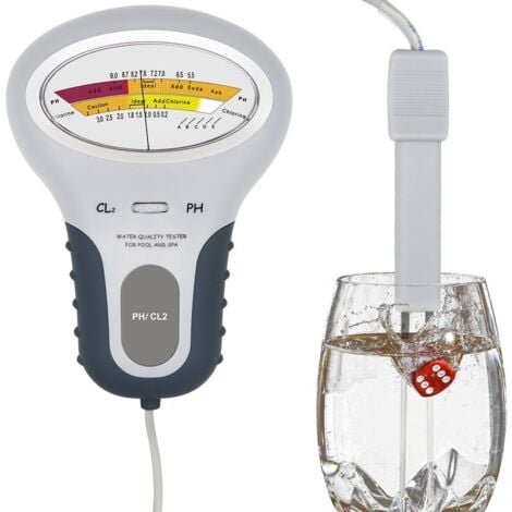 Ej.Life Analyseur de chlore et de pH PC-102B CL2 avec analyseur de qualité de l'eau à sonde pour piscine, spa