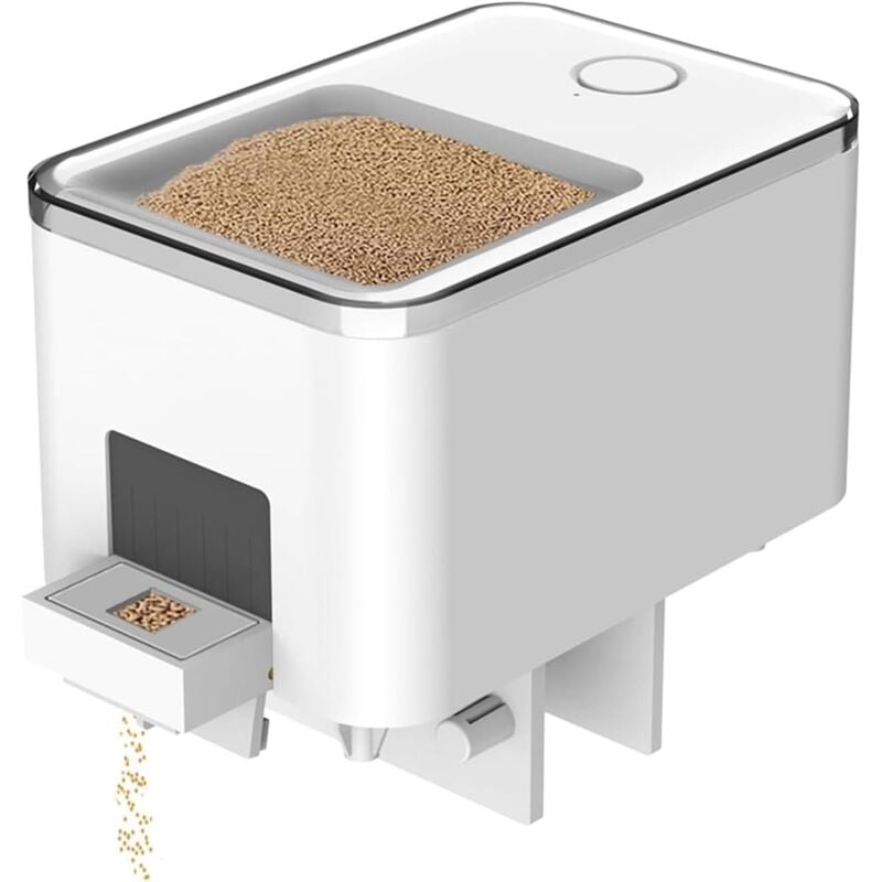 Aquarium Distributeur Automatique pour Poisson, 100ml Réglable Contrôle des Applications WiFi, Double Protection Antiblocage, Contrôle Précis,