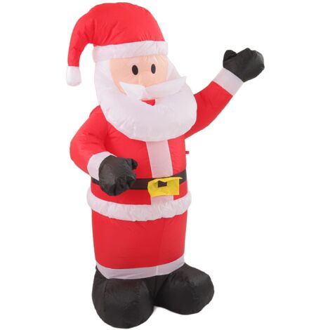 Ej.Life Aufblasbarer Weihnachtsmann für den Außenbereich, Tragbar, Wasserdicht, Einfach zu Bedienen, LED-Leuchten, Reißfest, Reißfest, für den Hof (UK-Stecker)