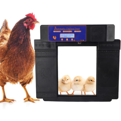 Ej.Life Automatische Hühnerstalltür, Doppelt Geöffnet, LED-Anzeige, Timing, Hühnerstalltür für Enten- und Gänsefarm, 100 Bis 240 V, Automatischer Hühnerstallöffner mit Timer