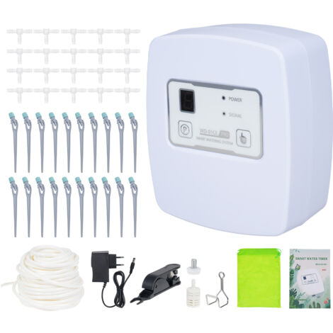 Ej.Life Automatisches Pflanzenbewässerungssystem für Zimmerpflanzen, 20 Topfpflanzen, automatisches Tropfbewässerungsset, Pflanzenbewässerungsgeräte, programmierbarer Wassertimer