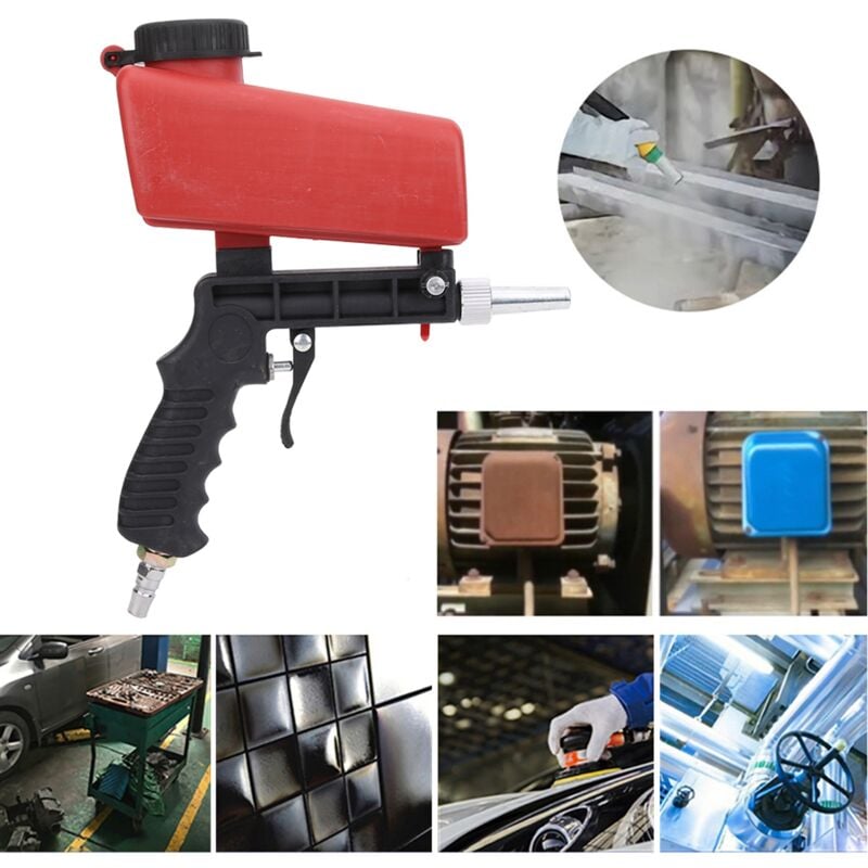 Ej.life - Blaster de sable, Kit pistolet à sable, Pistolet à main Air Sand Blaster 90PSI, Machine de dynamitage pour la fabrication, la maintenance