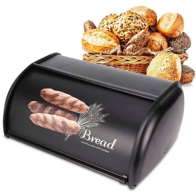 Ej.life - Boîte à pain Porte-pain Conteneur de stockage Grande capacité Boîte à pain en acier inoxydable Organisateur de cuisine Décor de cuisine