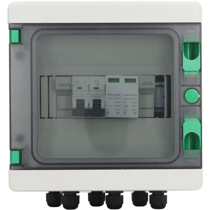 Ej.Life Boîte de Combinaison Solaire PV Boîte de Combinaison Solaire à 1 Chaîne avec Fusible de Courant Nominal de 15 A Antipoussière IP65 Boîte de