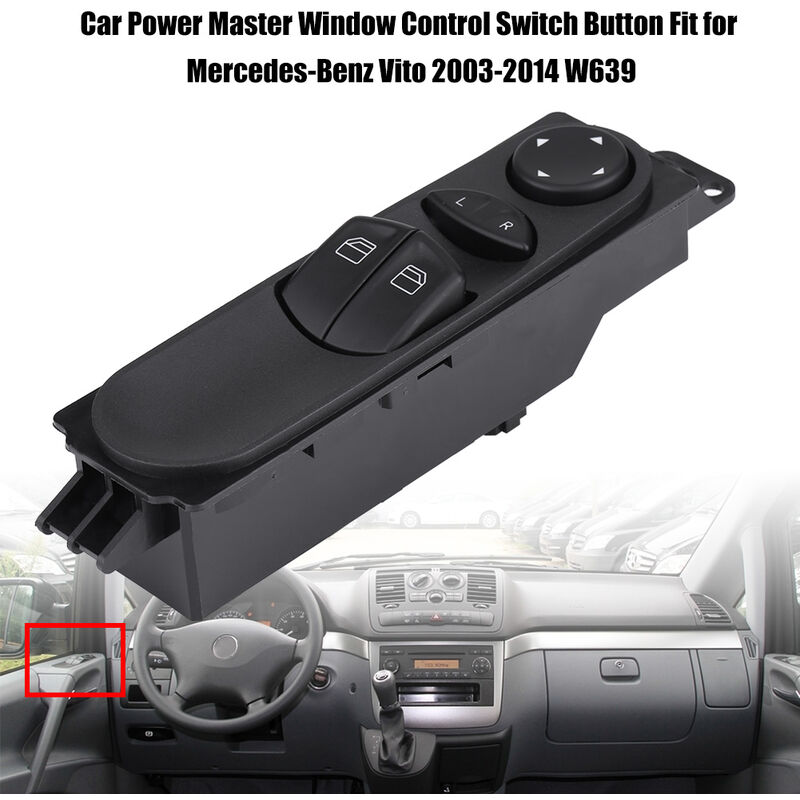 Ej.life - Bouton de commutation de commande de fenêtre principale d'alimentation de voiture adapté pour Mercedes Benz Vito 2003-2014 W639
