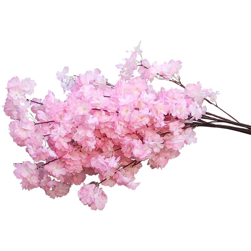 Ej.life - Branches de Fleurs de Cerisier, Fausses Tiges de Fleurs de Cerisier Roses pour la Décoration de Centre de Table de Mariage à la Maison de