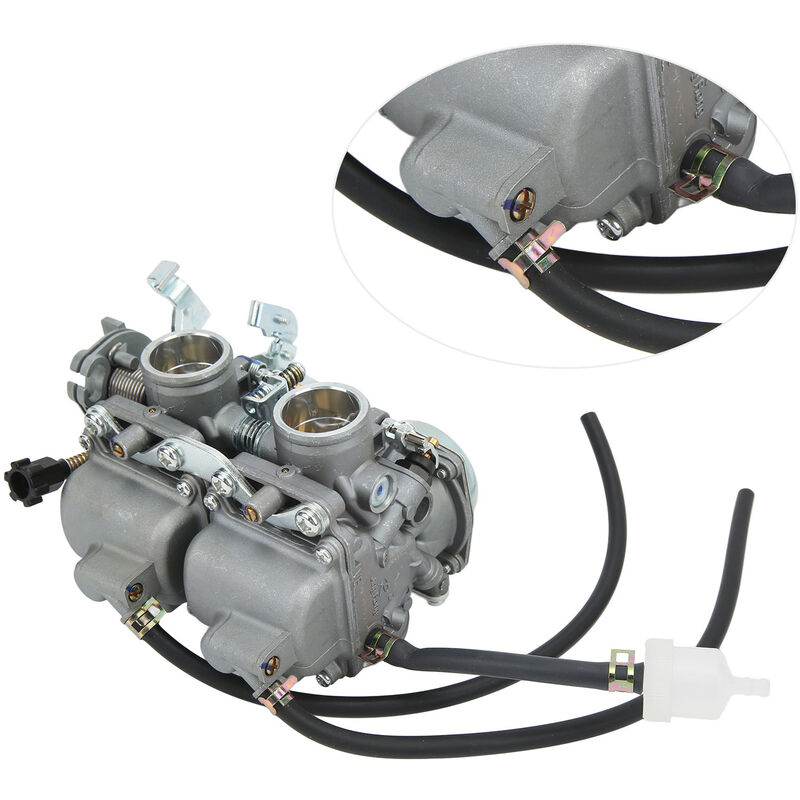 Ej.life - Carburateur Bicylindre de Moto, Carburateur Bicylindre de Moto en Mtal 26 Mm de Remplacement id D'admission pour Moteur cbt 125 250 Autres