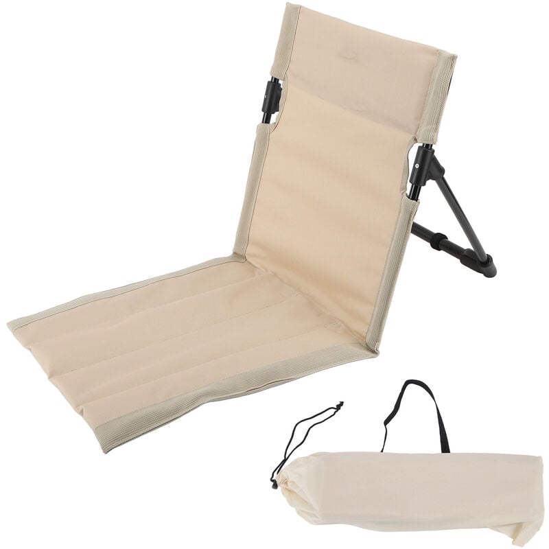 Chaise Longue de Plage, Chaise Longue de Plage Pliante Compacte avec Support Dorsal pour Camping en Plein Air (Kaki) - Ej.life