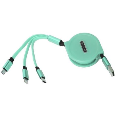 EJ.life Chargeur multiple rétractable de téléphone Câble de Chargeur Multiple Rétractable 3 en 1 3A avec Connecteur