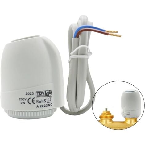 Ej.Life Collecteur D'actionneur Thermique électrique 2W fermé IP54 Vanne Thermostatique de Chauffage par le Sol étanche pour Système de Chauffage 230V
