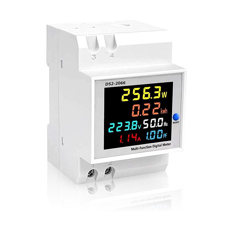 Compteur Electrique Monophasé,AC250-450V 100A Compteur d'Energie Intelligent Compteur KWh,Ampèremètre Voltmètre,Electrique WiFi DIN-Rail,Moniteur