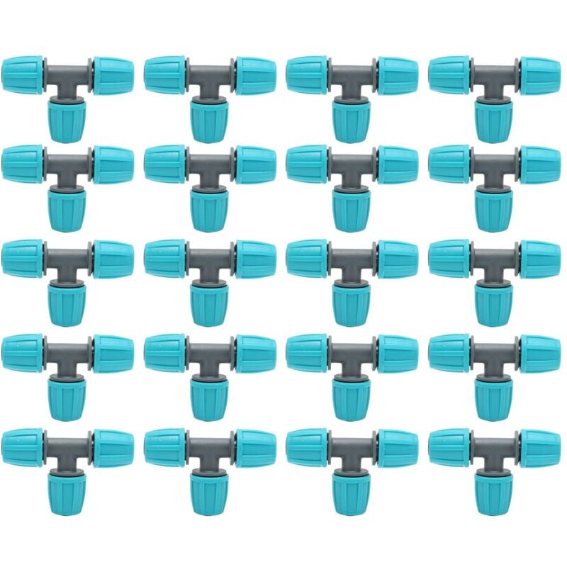 Ej.life - Connecteur de Raccords D'irrigation 20 Pièces, té de Tube D'irrigation pe 16mm pour Serres Jardins Agriculture