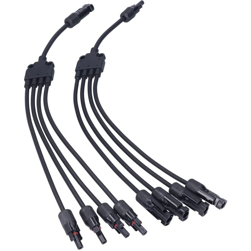 Connecteurs Solaires, Connecteur de Panneau Solaire Connecteur Parallèle de Type y à 4 Branches Câble D'extension de Panneau Solaire Adaptateur de