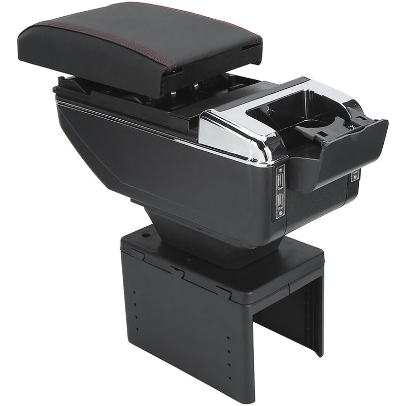 Conteneur universel de bote d'accoudoir de console centrale de voiture réglable avec l'interface d'USB