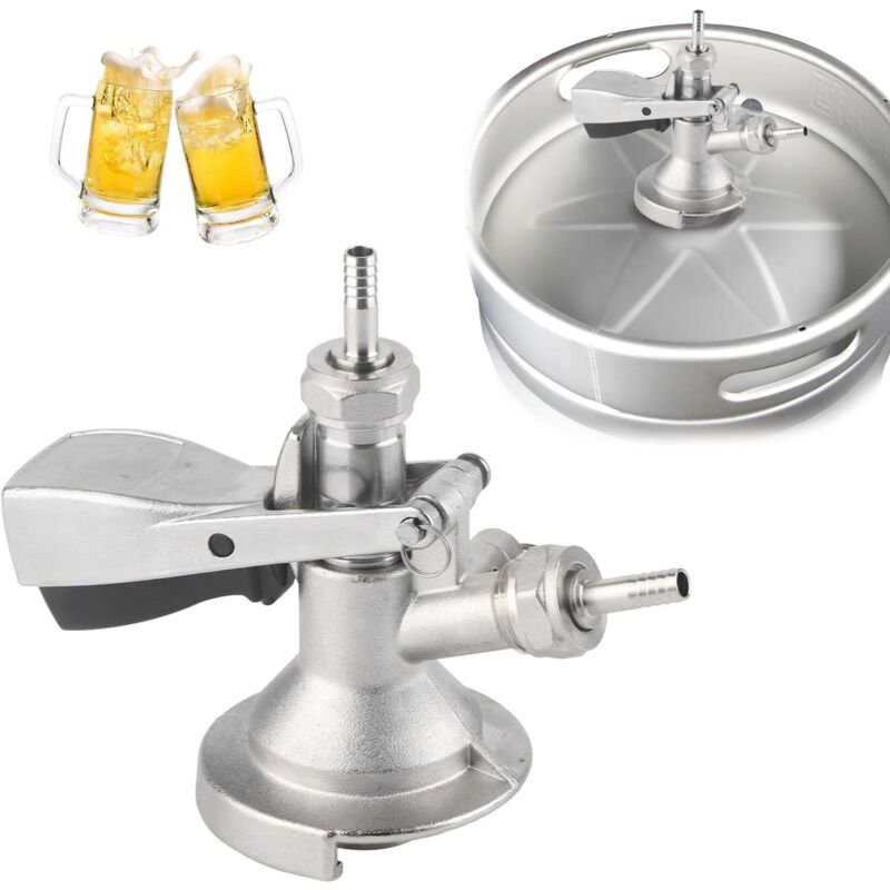 Ej.life - Coupleur de Fût de Type a, Tireuses à Bières en Acier Inoxydable avec Soupape de Surpression de Sécurité, pour Système de Brassage