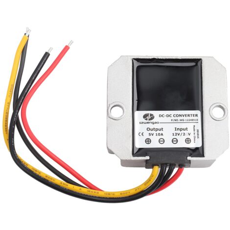 Ej.Life DC Wandler, DC12V / 24V Bis 5V Abwärtswandlerregler Wechselrichter 10A 50W Spannungswandler-Adapter Netzteil A