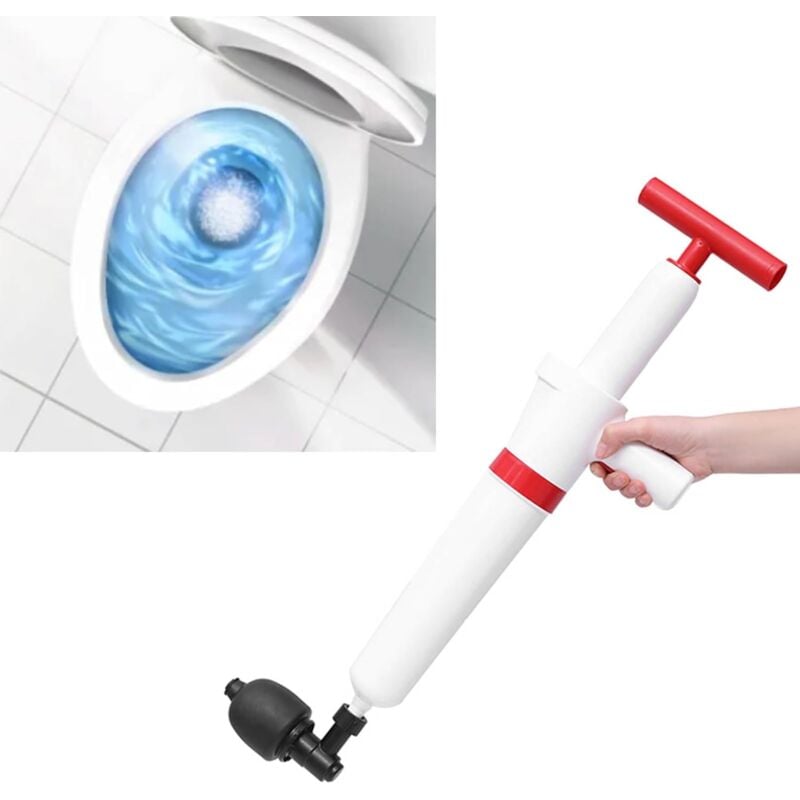 Déboucheur de Toilettes, Déboucheur de Canalisation wc à Haute Pression avec Baromètre, Débloqueur de Piston de Toilette, Débouchage pour Toilette,