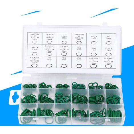 Ej.Life Dichtungsring, O-Ring-Dichtungssatz in 18 Größen, mit Kunststoffbox für Klempnerpumpen für Autowerkstätten A
