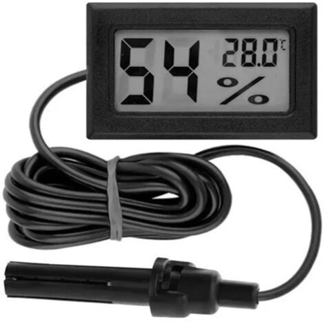 Ej.Life Digitales Thermometer Hygrometer Mini-Digitalanzeige Temperatur-Luftfeuchtigkeitsmesser mit Sonde für Gewächshaus und Garten
