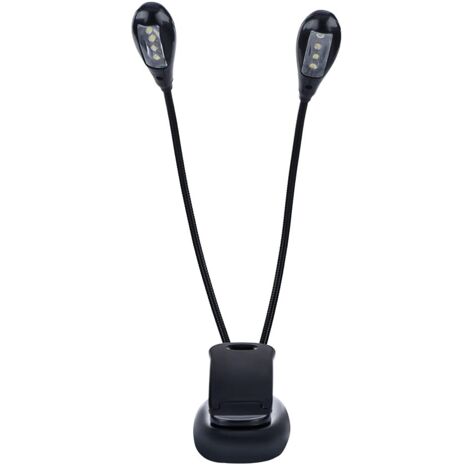 Ej.Life Doppelt Verstellbare Clip-On-Notenpultleuchte, LED-Lampe mit 6 oder 8 Perlen, Tragbar und Langlebig, für Nachtlesen, Wartungsarbeiten (8 Lichter) A