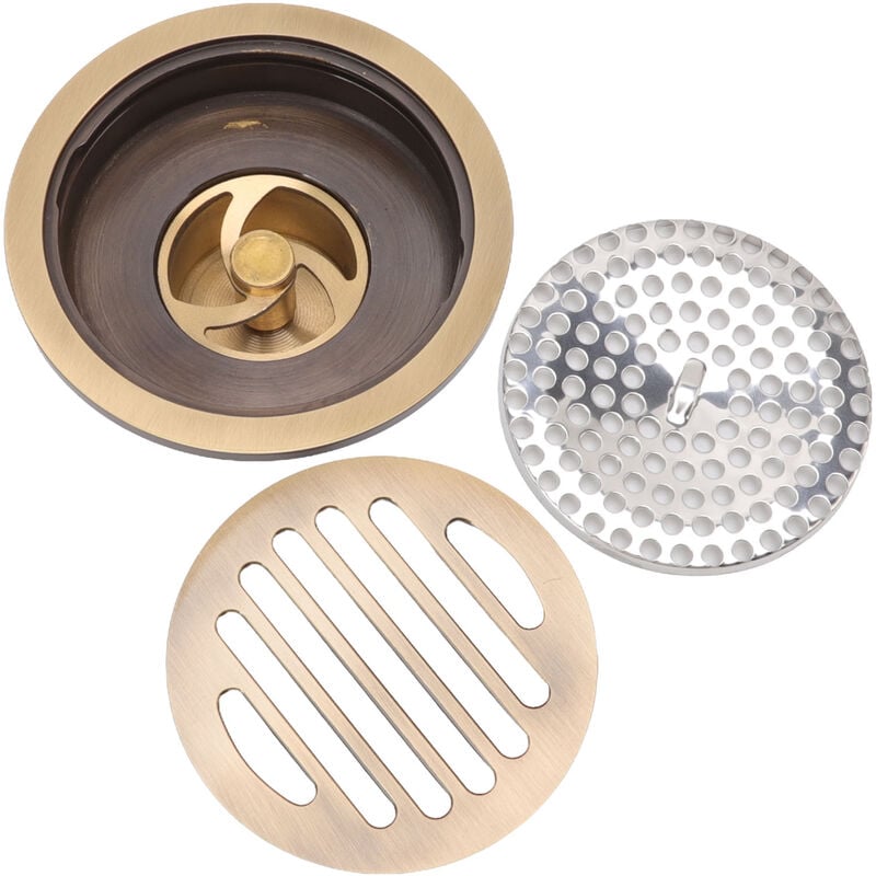 Ej.Life Drain de douche rond de style vintage robuste et résistant à l'usure pour salle de bain garage