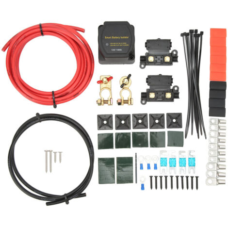 Ej.Life Dual-Batterie-Itor-Kit, 140 A, 12 V, Hohe Niederspannung, Ionenspannungs-Setup-Relais-Kit für Autos, Wohnmobile, LKWs, SUVs, Boote