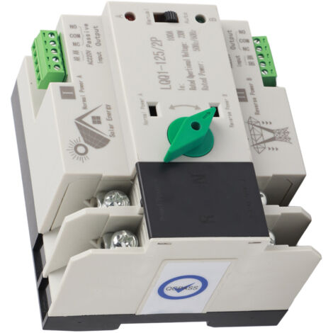 Ej.Life Dual PowerAutomatischer Transferschalter 230V Dual Power Automatischer Transferschalter Generatorzubehör Power Transfer Switch 2P Elektronischer Schalter