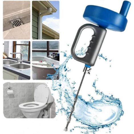 Ej.Life Effektiver Abflussreiniger, Toilettenkolben mit Flexiblem Gummikopf, Edelstahlgriff, Geeignet für Verstopfte Siphon-Toilette, Tragbar und Langlebig