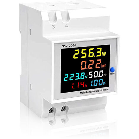 Ej.Life Einphasen-Stromzähler, AC250–450 V, 100 A, intelligenter Energiezähler, KWh-Messgerät, Amperemeter, Voltmeter, WiFi, DIN-Schiene, elektrisch, digitaler Energieverbrauchsmonitor