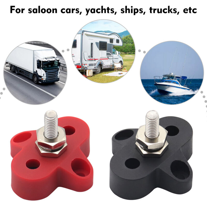 Image of Ej.Life Einzelner schwerer Terminal (M6), Rot und Schwarz, mit Kupferterminal + Schrumpfschlauch