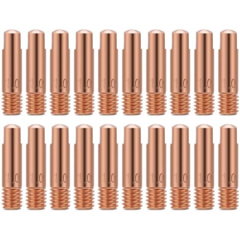 Ej.Life Embouts de contact de soudage Embout de contact en cuivre de 20 pièces pour les consommables de torche de soudage 15AK MIG / MAG (1.0)