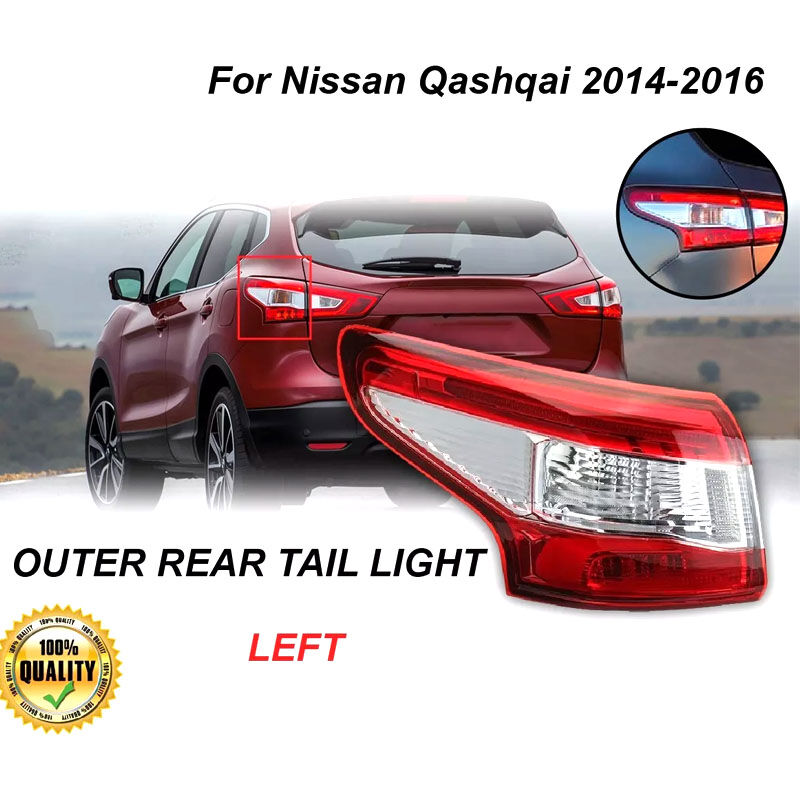 Ej.Life Feu Arrière d'aile Extérieure, Feu Arrière de Voiture Remplacement Direct Durable Robuste pour Qashqai MK2 J11 2014 à 2016 12V (Gauche :