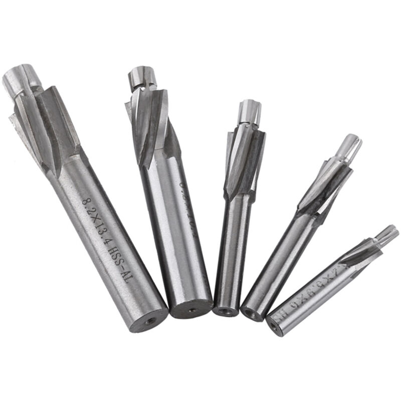 Fraise en Bout, 5pcs M3-M8 4 Flûtes hss-al Fraise Fente Forets HRC6568° Fraise Metal Foret à Fraiser pour Cuivre, Aluminium, Acier, Fonte - Ej.life