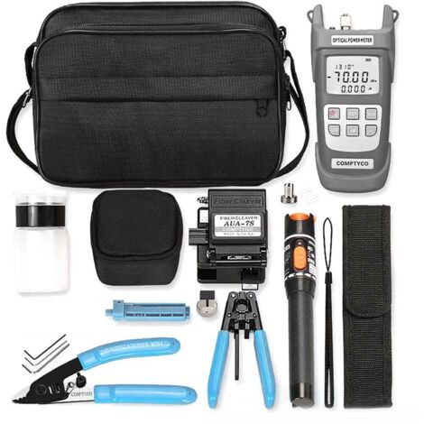 Ej.Life FTTH-Glasfaser-Kit mit AUA-7S Cleaver, optischem Leistungsmesser und 5 km visuellem Fehlerorter 10 km
