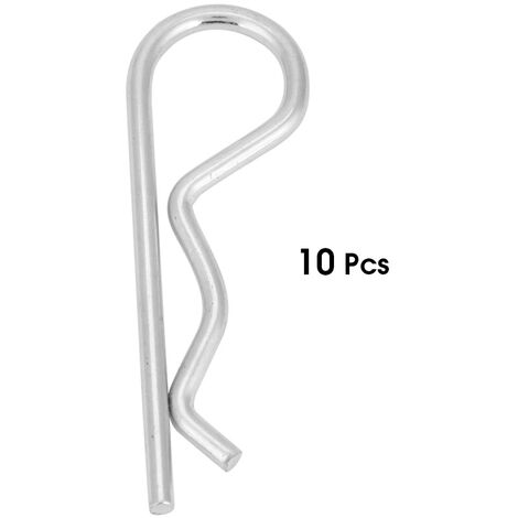 Ej.Life Goupille Fendue, 10pcs Galvanisé de Fer B Type Clavette à Goupille Clips Ressort Clips Épingle à Cheveux Zinc Plaqué Goupilles de Maintien(4 75mm)