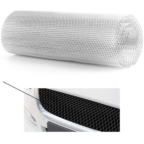 Ej.Life Grille de calandre de voiture en alliage d'aluminium 3x6mm grille de corps pare-chocs rhombique gril universel