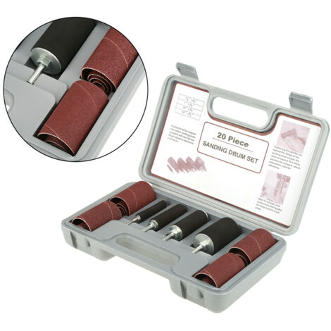 Ej.Life Gummi-Schleiftrommel-Set, Power Equipment Corporation, robust, oszillierende Bankspindel, Schleiftrommel und Hülse, Kit mit Tasche für Bohrmaschine, 20 Stück